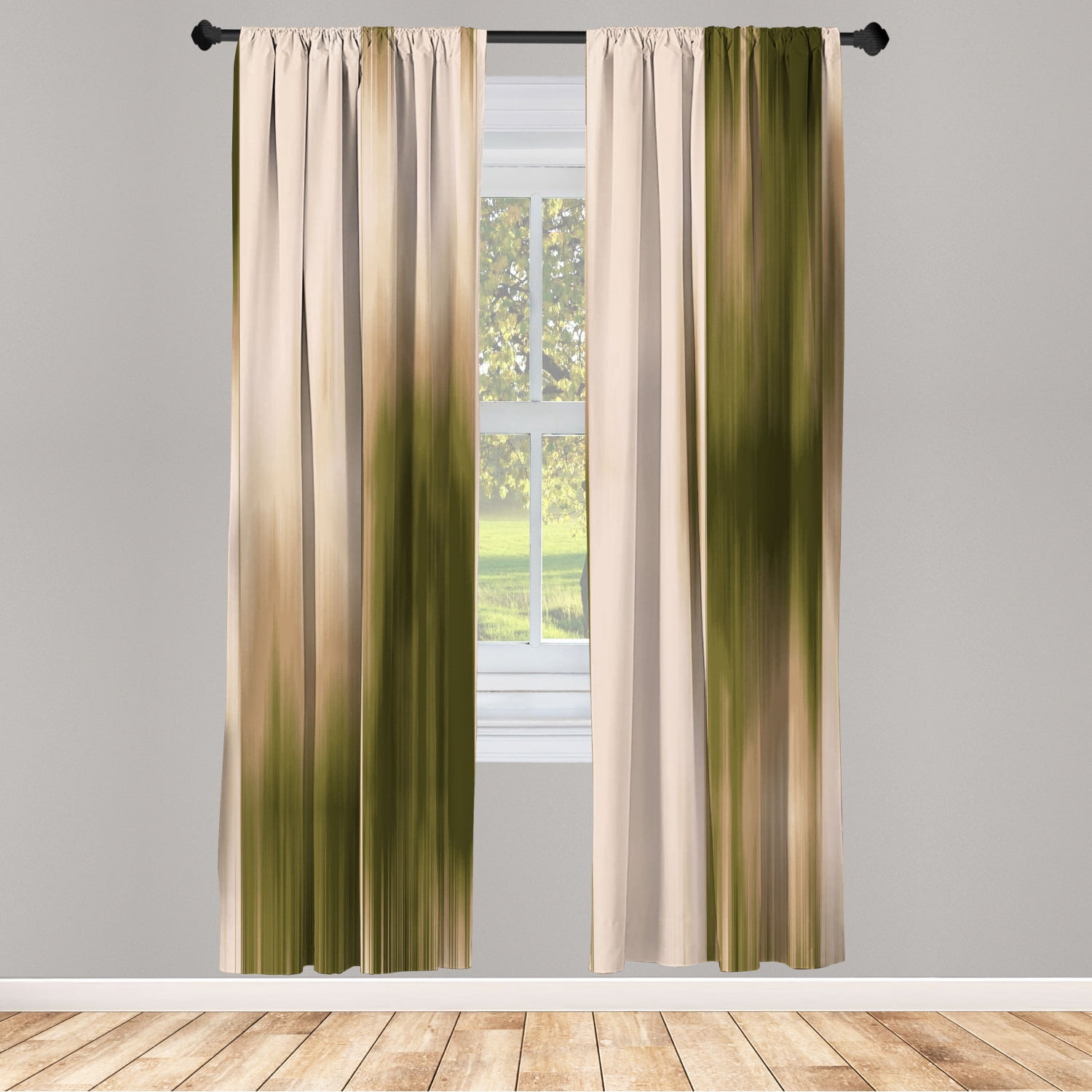 Ambesonne Earth Tones Curtains, Abstract Modern Design, Pair of 28"x84