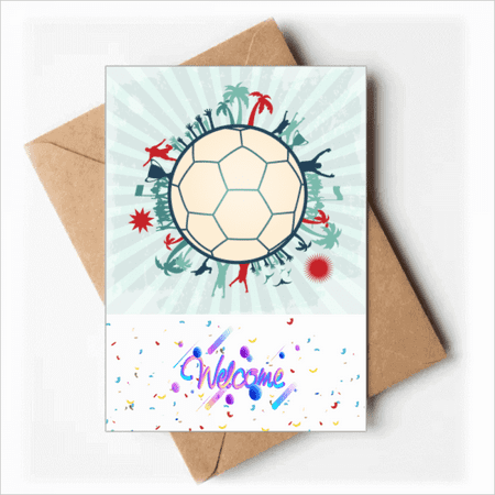 Earth Trees Soccer Football Sports Welcome Back Greeting Cards Envelopes Blank