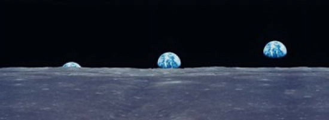 Earth Viewed From The Moon Canvas Art - Panoramic Images (33 x 12)