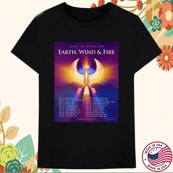 Earth Wind & Fire Live In Concert Summer shirt 2025 T-shirt size S-5XL