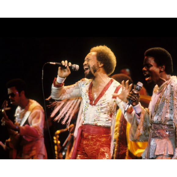 Earth, Wind & Fire in Concert Maurice White and group singing 24x36 Movie Poster HD Aluminum Wall Art