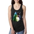 thumbnail image 1 of Earth Wolf Trees Mountains Nature Animal Lover Ladies Racerback Tank Top, Black, Small, 1 of 3
