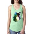 thumbnail image 1 of Earth Wolf Trees Mountains Nature Animal Lover Ladies Racerback Tank Top, Mint, Large, 1 of 3