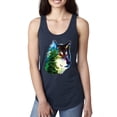 thumbnail image 1 of Earth Wolf Trees Mountains Nature Animal Lover Ladies Racerback Tank Top, Navy, Large, 1 of 3