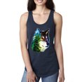 thumbnail image 1 of Earth Wolf Trees Mountains Nature Animal Lover Ladies Racerback Tank Top, Navy, Small, 1 of 3