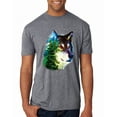 thumbnail image 1 of Earth Wolf Trees Mountains Nature Animal Lover Mens Premium Tri Blend T-Shirt, Premium Heather, Small, 1 of 3