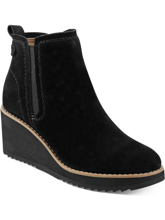 Womens Cleia Faux Suede Wedge Chelsea Boots