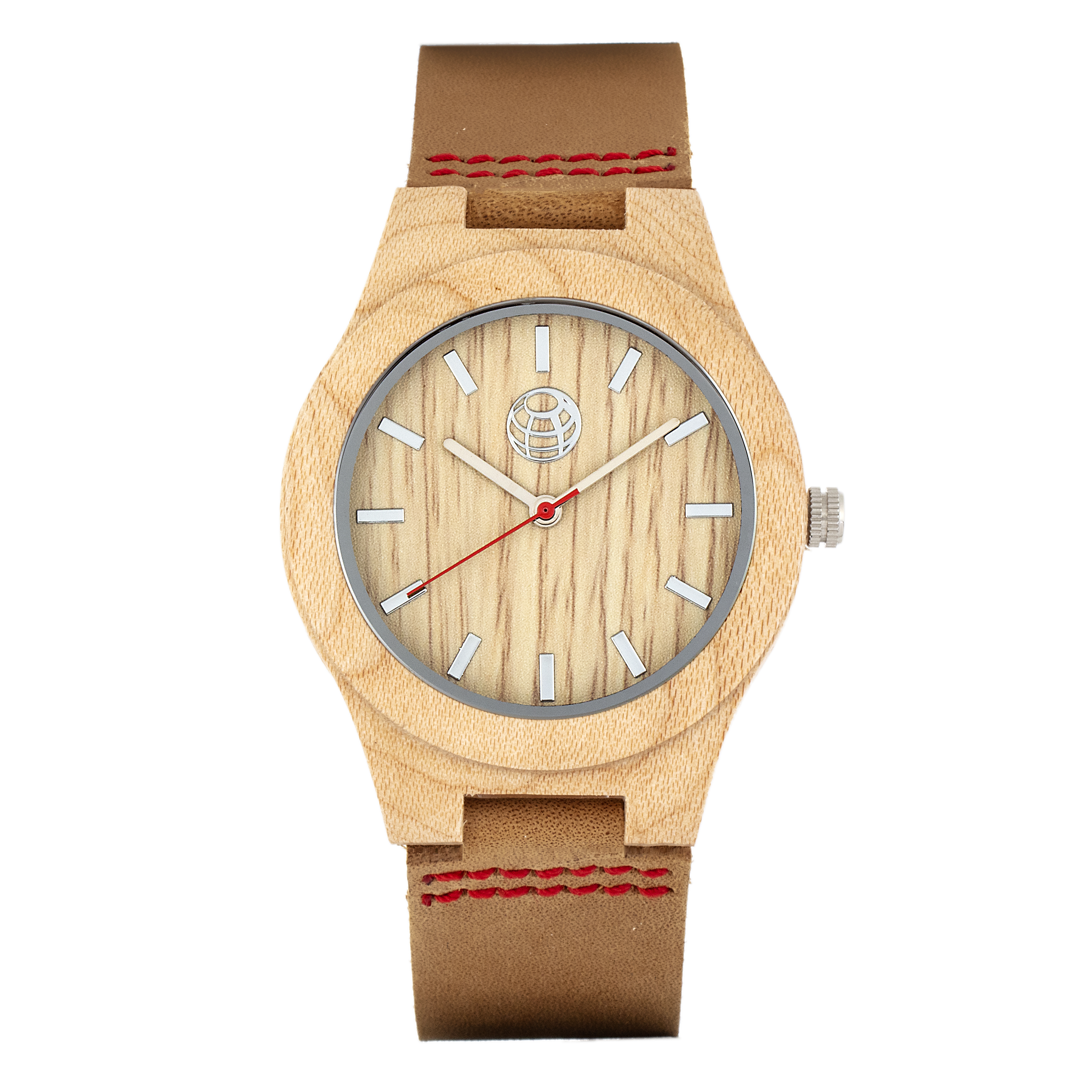 Earth Wood Aztec Leather-Band Watch - Khaki/Tan - Walmart.com
