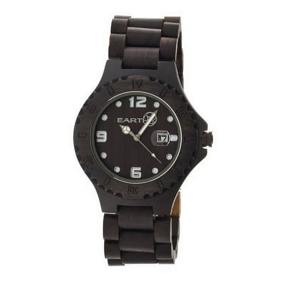 Earth Wood ETHEW1702 Ray Unisex Bracelet Watch with Date, Dark Brown