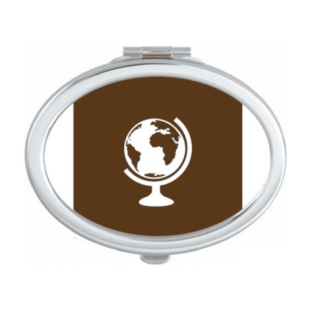 Earth World Region Geography Mirror Portable Fold Hand Makeup Double