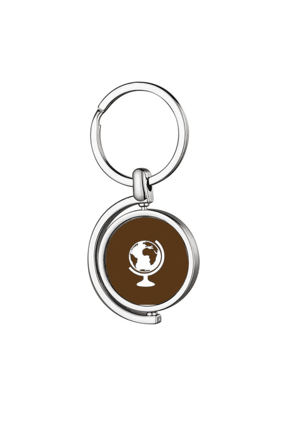 Earth World Region Geography Rotating Keychain Metal Keyring Holder