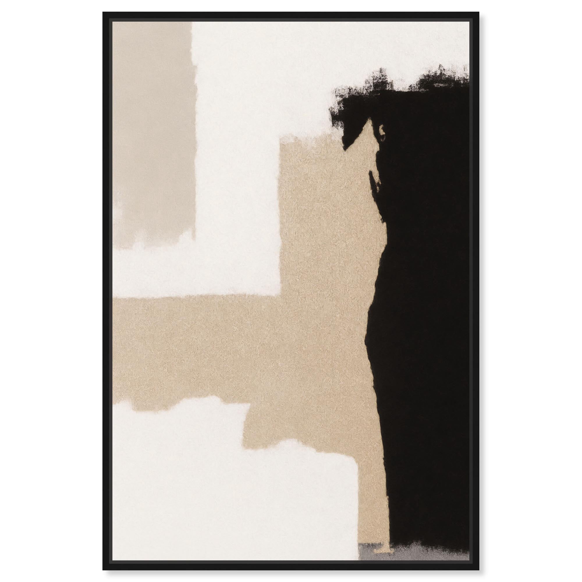 Earth and Ink III Canvas Neutral Wall Decor by Art Remedy, Black Frame, 24 x 36
