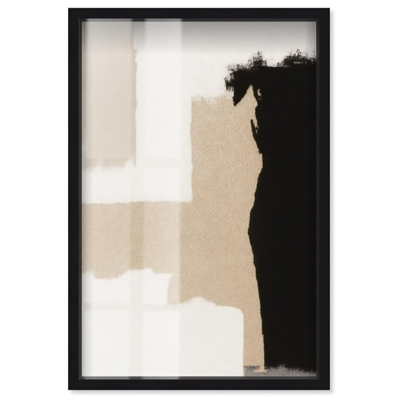 Earth and Ink III Shadowbox Print Neutral Wall Decor by Art Remedy, Black Frame, 24 x 36