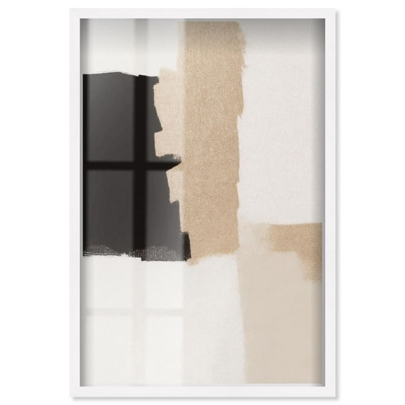 Earth and Ink IV Shadowbox Print Neutral Wall Decor by Art Remedy, White Frame, 16 x 24
