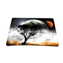 Earth and Moon Eclipse Colored 1 X Standard 7 x 9 Rectangle Non - Slip Rubber Mouse Pad
