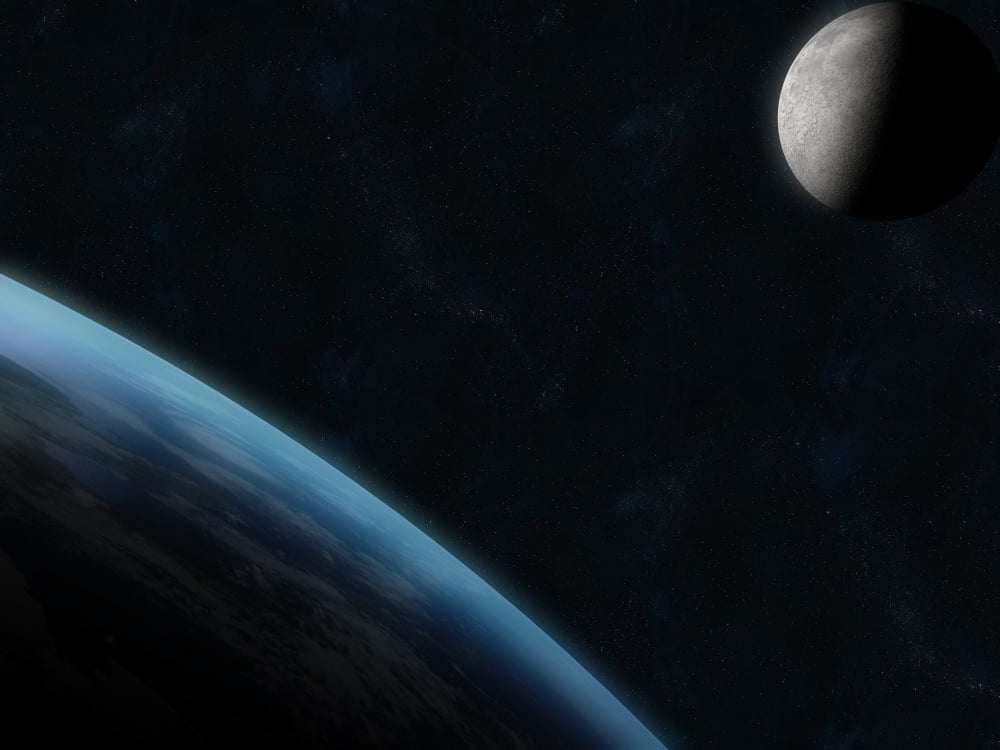 Earth and the moon Canvas Art - Carbon LotusStocktrek Images (16 x 12)
