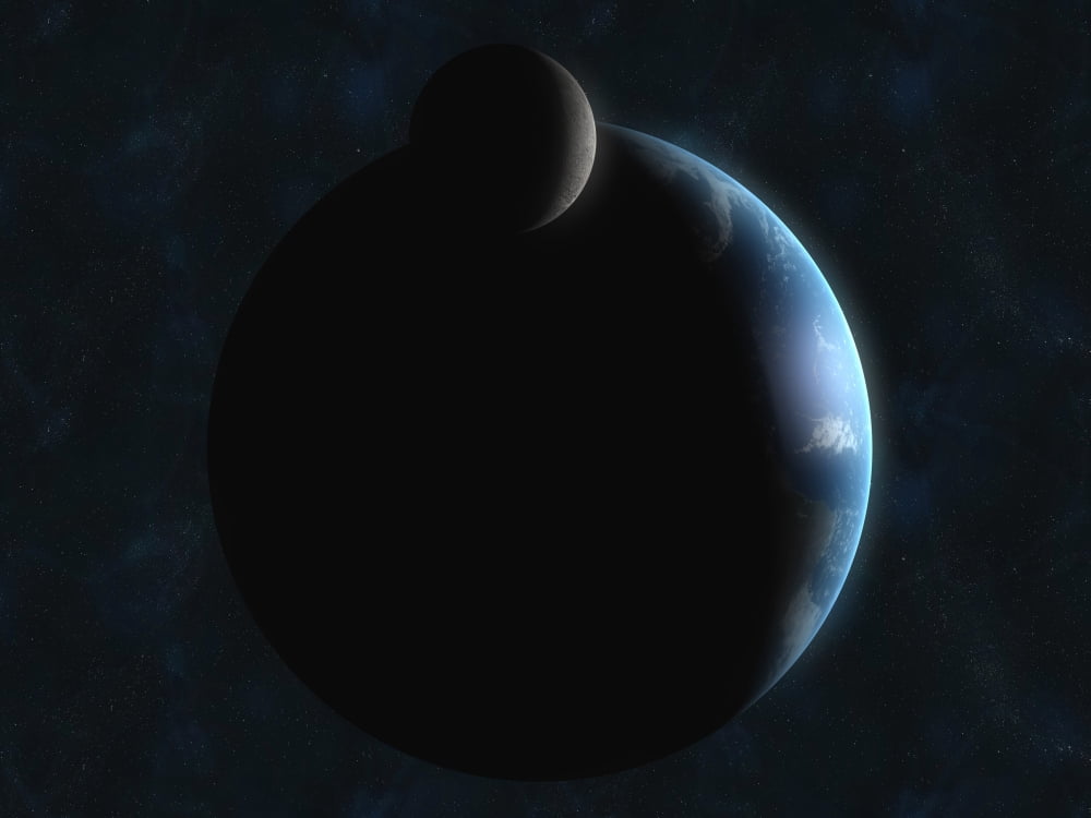 Earth and the moon Canvas Art - Carbon LotusStocktrek Images (32 x 24)