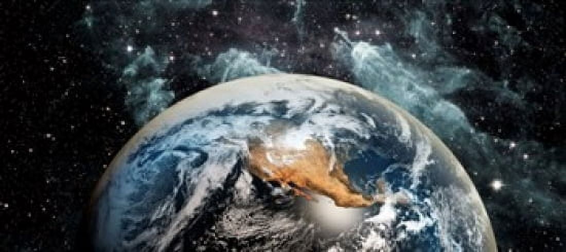 Earth in space Canvas Art - Panoramic Images (15 x 6)