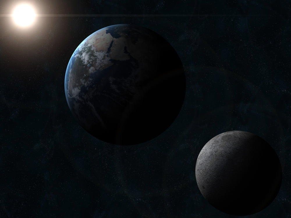 Earth moon and the sun Canvas Art - Carbon LotusStocktrek Images (16 x 12)