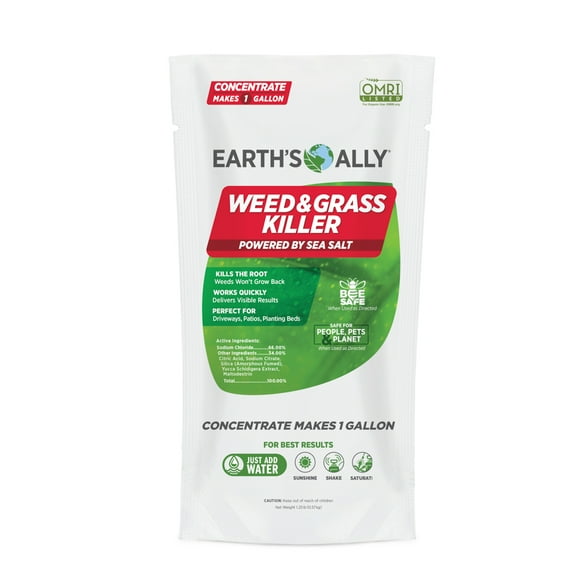Earth's Ally Weed and Grass Killer Powder Concentrate Makes 1 gal Natural Herbicide for Organic Gardens