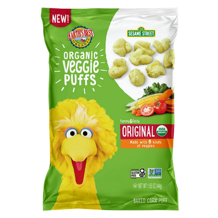 Earth's Best Sesame Street Baby Snack Organic Original Veggie Puffs, 1.55 oz Bag