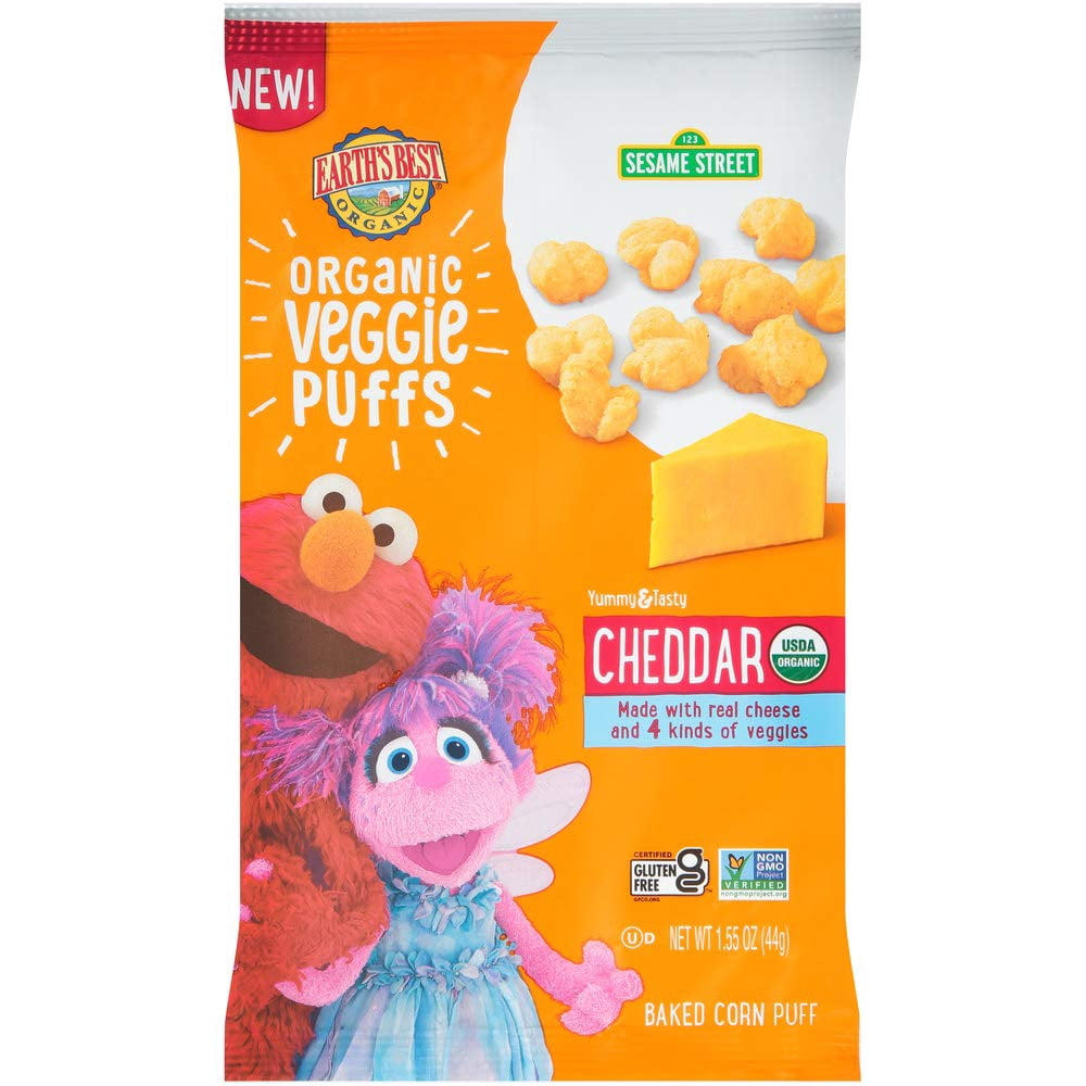 Earth's Best Organic Earth's Best Organic Baby Toddler Snack Cheddar Veggie Puffs, 1.55 oz Bag