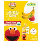Earth's Best Organic Fruit Yogurt Smoothie Toddler Food, Strawberry Banana, 4.2 oz Pouches (4 Pack)
