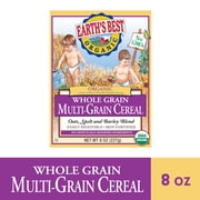 Earths Best Organic Multi-Grain Baby Infant Cereal 4+ Months, Whole Grain Oats Spelt Barley, Clean Label, Non-GMO, Iron Fortified, 8 oz Box