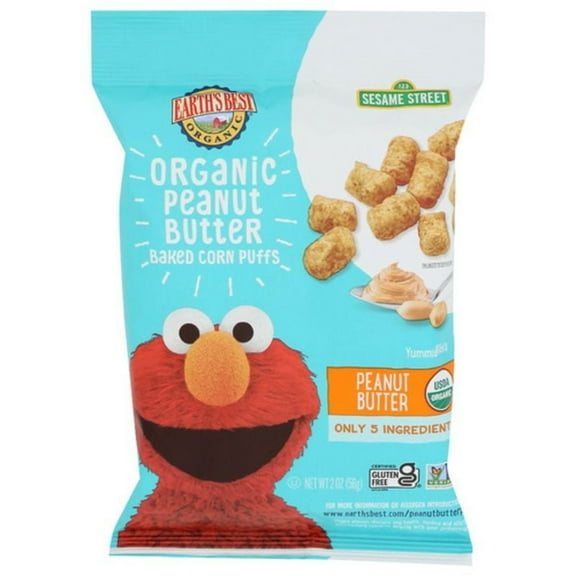 Earth's Best Organic Peanut Butter Baked Corn Puffs 2 oz Pack of 4