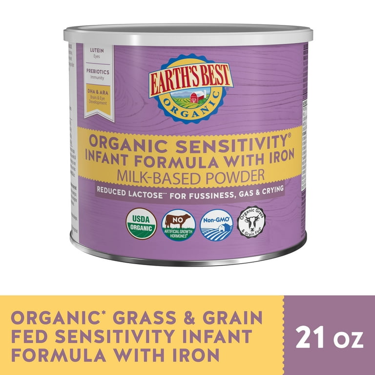 Earth's Best Organic Sensitivity Powder Baby Formula with Iron DHA