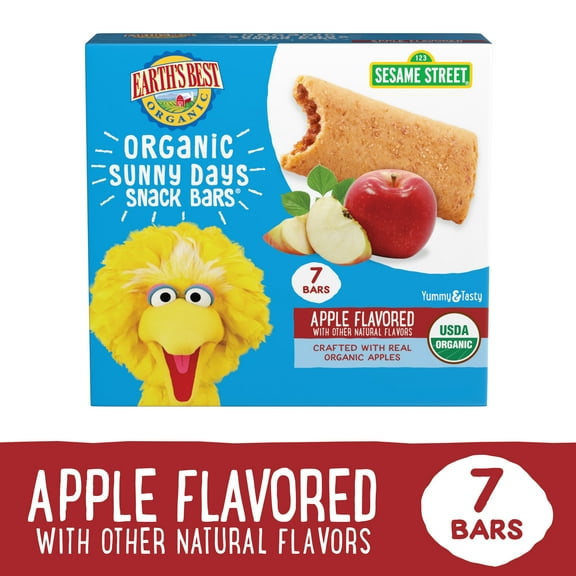 Earth's Best Organic Sesame Street Apple Sunny Days Snack Bars, 7 Count, 5.3 oz Box