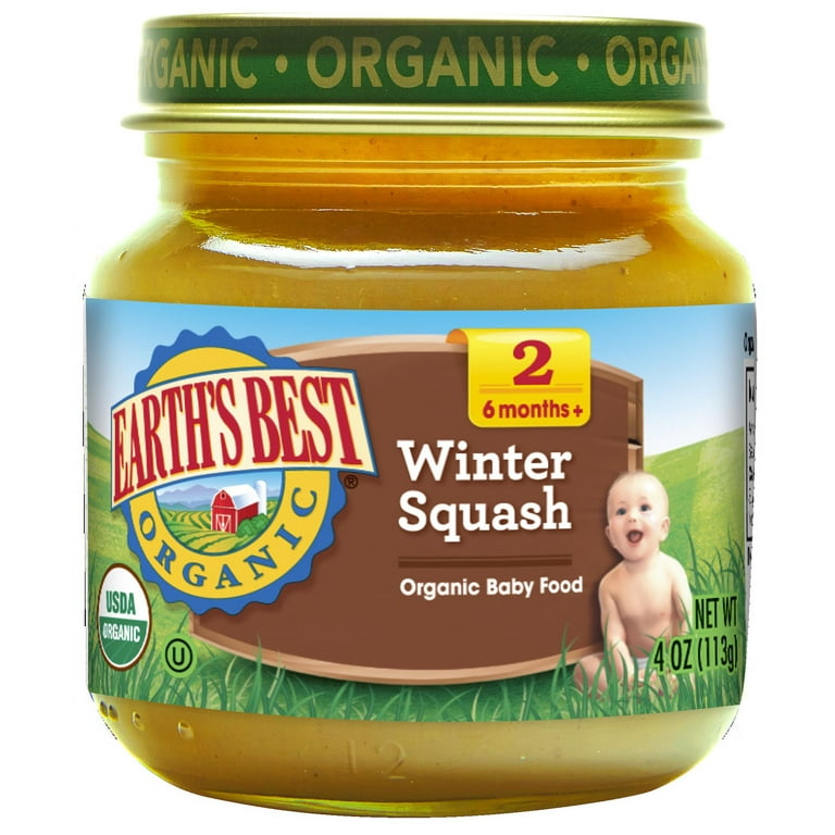Earth s Best Organic Stage 1 Baby Food Winter Squash 4 oz Jar