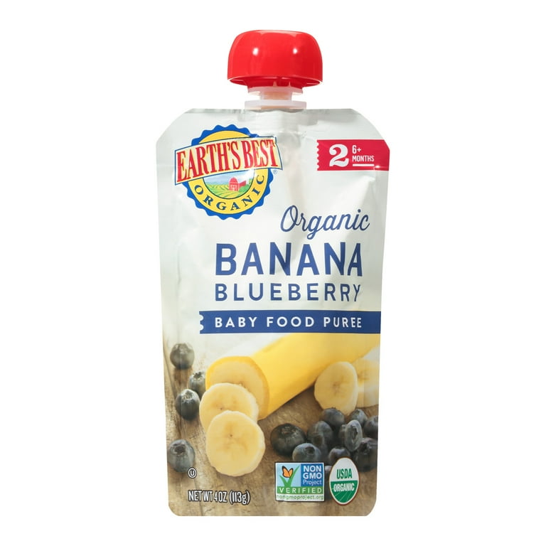 Earth's Best Organic Stage Baby Food, Banana Blueberry, oz