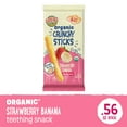 thumbnail image 1 of Earth's Best Organic Teething Crunchy Sticks Strawberry Banana Puffed Baby Snack, 0.56 oz Bag, 1 of 14