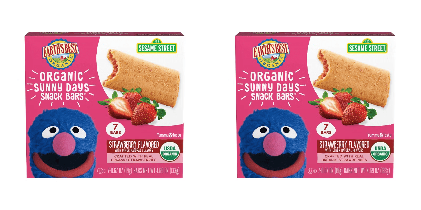 Earth's Best Organic Sunny Days Snack Bars - Strawberry, 7 ct pack of 2