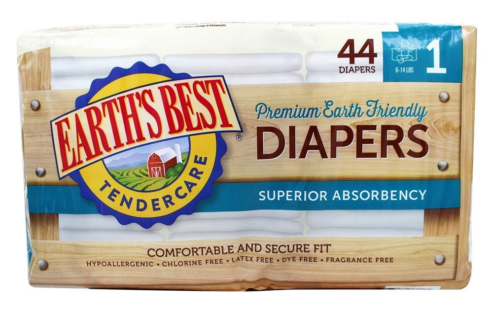 Earth's Best TenderCare Diapers Size 1 - 44 CT