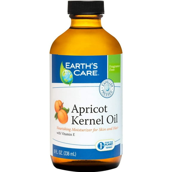 Earth's Care 100% Pure Apricot Kernel Oil Skin and Hair Moisturizer - 8 Fl Oz