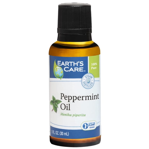 Earth's Care Peppermint Essential Oil - 100% Pure Steam Distilled - 1 Fl Oz