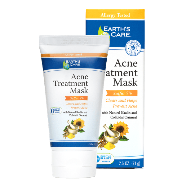 Earth’s Care 5% Sulfur Acne Treatment Mask, Natural Skincare Facial ...