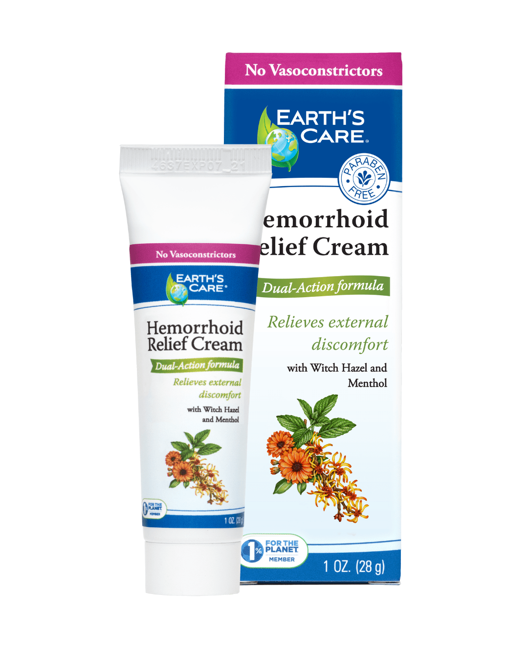 Earth's Care Hemorrhoid Relief Cream - Dual Action with Witch