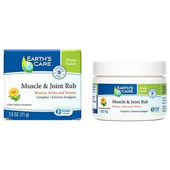 Earth's Care Muscle And Joint Pain Relief Balm- Natural Pain Relief with 3% Camphor & Vitamin E, 2.5 Oz