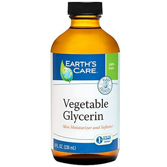Earth's Care Pure Liquid Glycerin Vegetable Glycerin for Skin Care & Hair Care, 8 Fl OZ