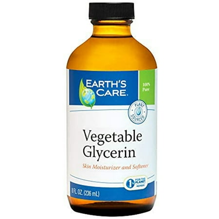 Earth's Care Pure Liquid Glycerin Vegetable Glycerin for Skin Care & Hair Care, 8 Fl OZ