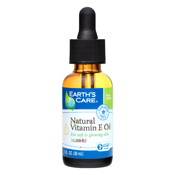 Earth's Care Vitamin E Oil Vegan Skin Moisturizer - Pure Vitamin E Oil 11,200 IU - 1 Fl Oz