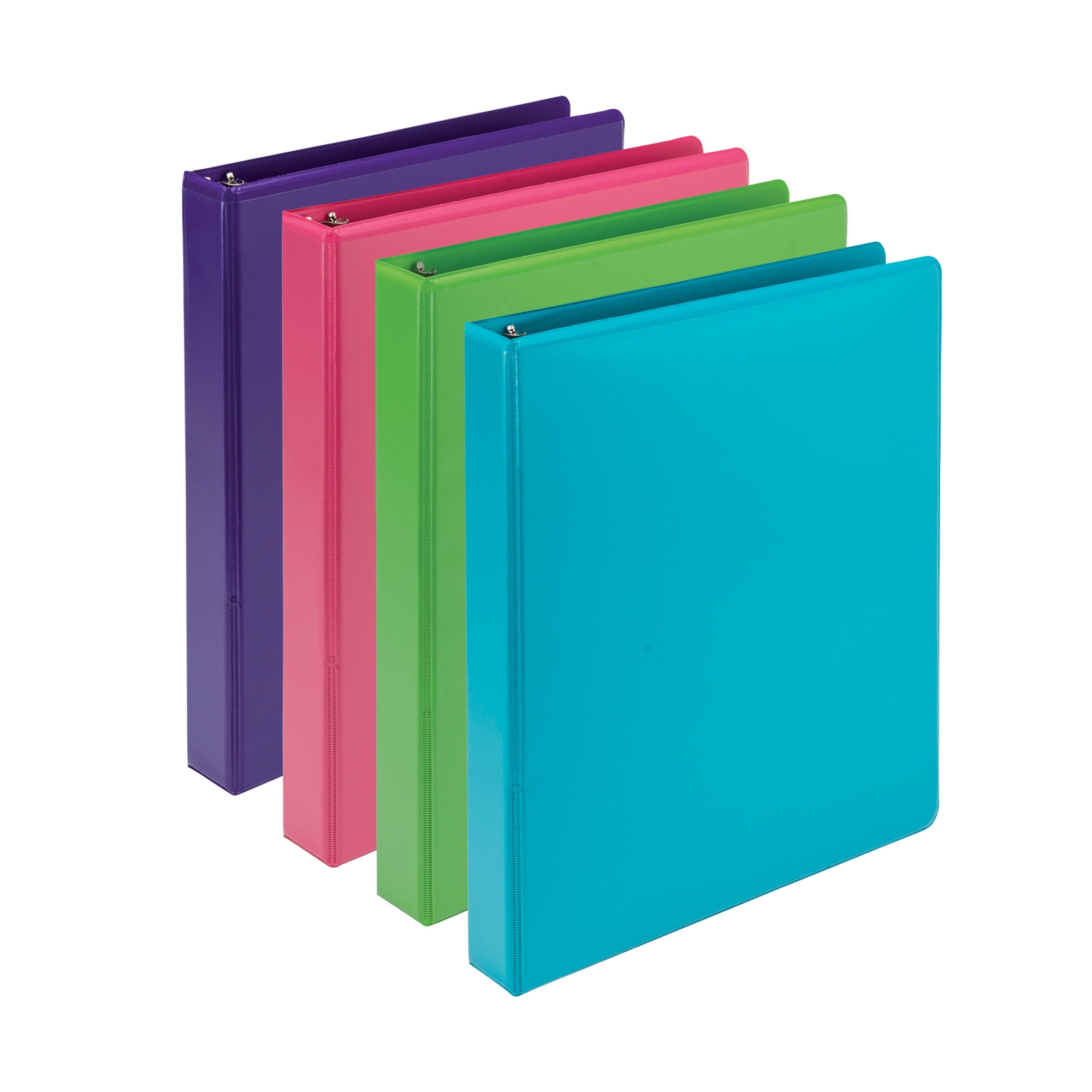 Earth’s Choice™ Biobased Fashion Color Durable Round Ring View Binder, 1 Inch, 4 Pack