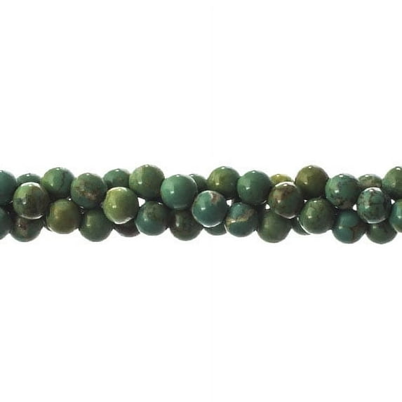 Earth's Jewel 4mm Turquoise Green Dyed Stabilized Semi-Precious Strung Bead