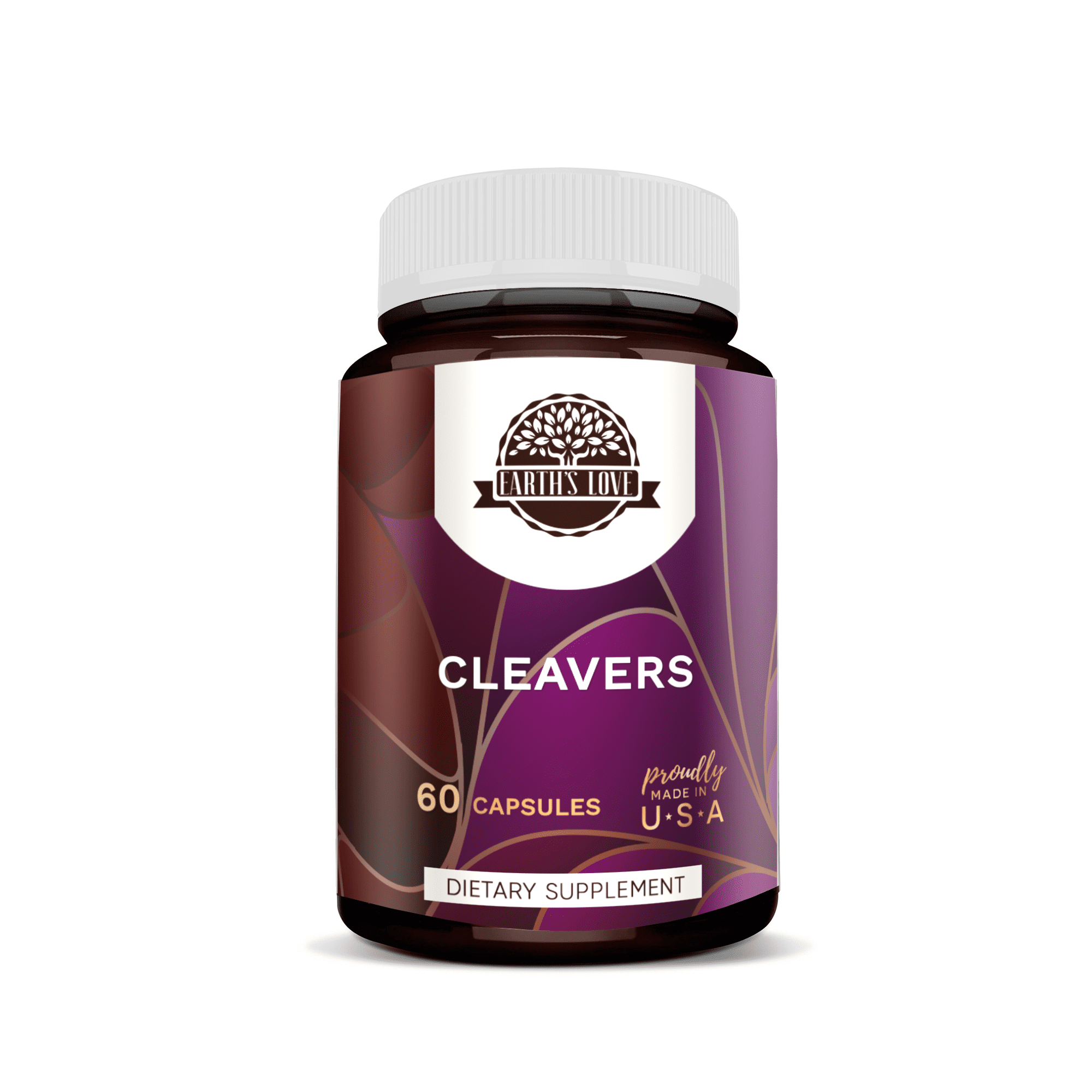 Earth's Love Cleavers 60 Capsules, 400 mg, Organic Cleavers (Galium aparine) Dried herb