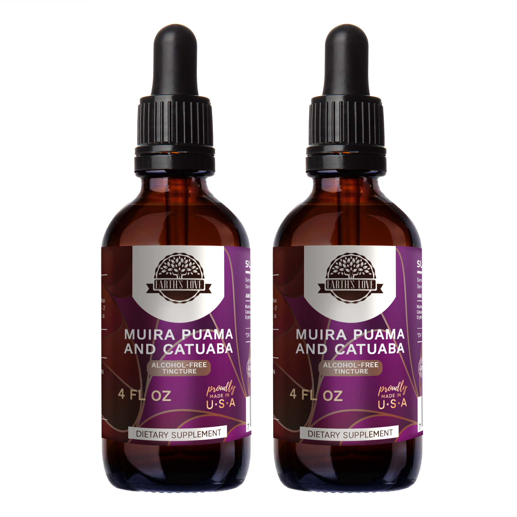 Earth's Love Muira Puama and Catuaba AlcoholFREE Herbal Extract