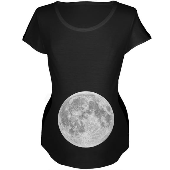 Earth's Moon Costume Maternity Soft T-Shirt - 2X-Large