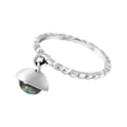 thumbnail image 1 of Earth's Treasure Dangle Abalone Shell Sterling Silver Texture Band Ring-7, 1 of 4